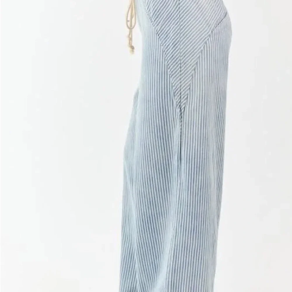 ee•some Striped Blue Wide-Leg Pants/jeans Medium - Picture 8 of 8